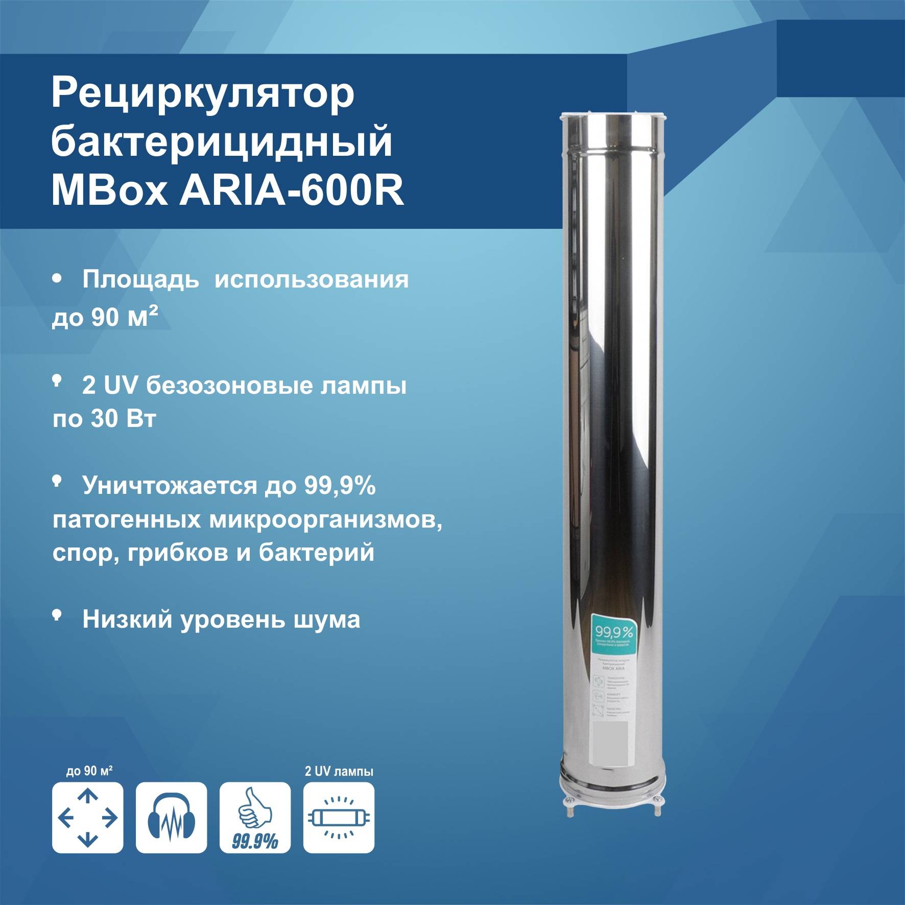 Рециркулятор бактерицидный MBox ARIA-600R (Артикул Т19777)